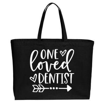 One Loved Dentist Funny Valentines Dentist Dental Life Funny Gift Funny Gift Cotton Canvas Jumbo Tote