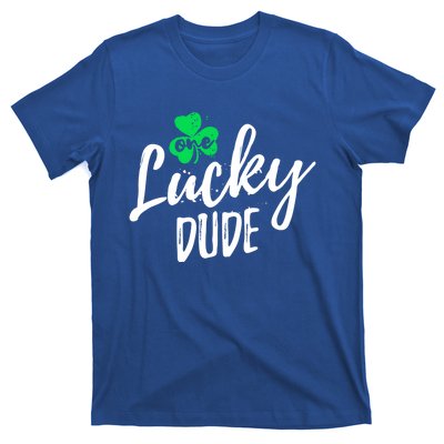 One Lucky Dude St Patrick's Day Shamrock Pajama Distressed Cute Gift T-Shirt