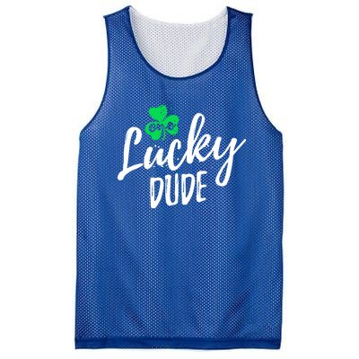 One Lucky Dude St Patrick's Day Shamrock Pajama Distressed Cute Gift Mesh Reversible Basketball Jersey Tank