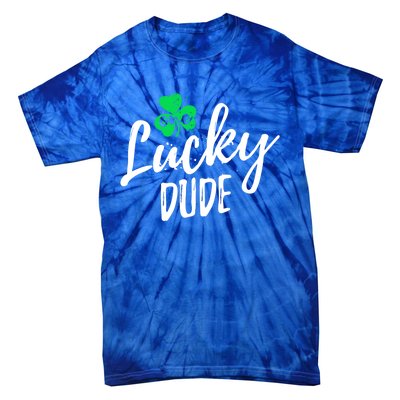 One Lucky Dude St Patrick's Day Shamrock Pajama Distressed Cute Gift Tie-Dye T-Shirt