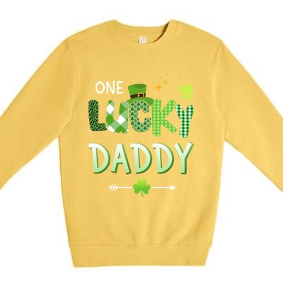 One Lucky Daddy For St Patricks Day Family Dad Gift Premium Crewneck Sweatshirt