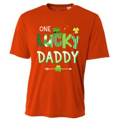 One Lucky Daddy For St Patricks Day Family Dad Gift Cooling Performance Crew T-Shirt