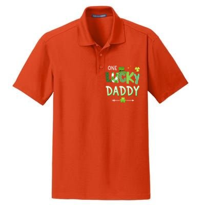 One Lucky Daddy For St Patricks Day Family Dad Gift Dry Zone Grid Polo