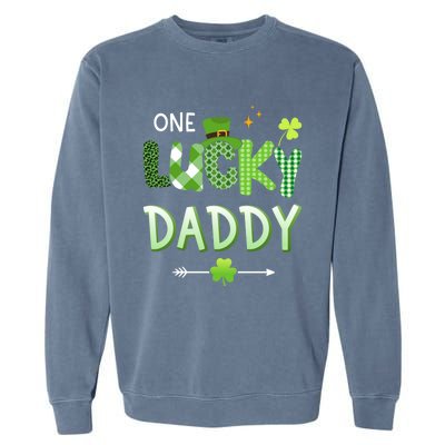 One Lucky Daddy For St Patricks Day Family Dad Gift Garment-Dyed Sweatshirt