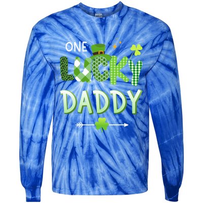 One Lucky Daddy For St Patricks Day Family Dad Gift Tie-Dye Long Sleeve Shirt