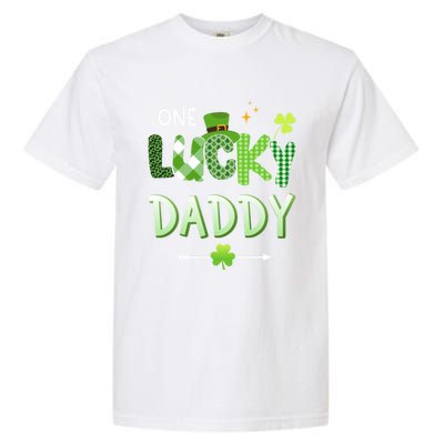 One Lucky Daddy For St Patricks Day Family Dad Gift Garment-Dyed Heavyweight T-Shirt