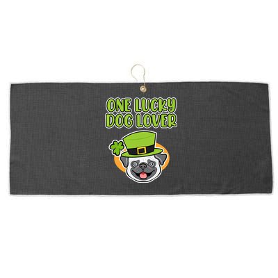 One Lucky Dog Lover St Patricks Day Irish Green Graphic Funny Gift Large Microfiber Waffle Golf Towel