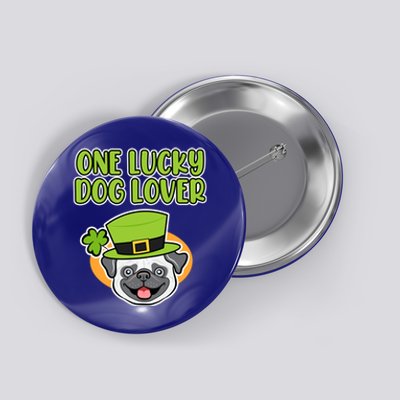 One Lucky Dog Lover St Patricks Day Irish Green Graphic Funny Gift Button