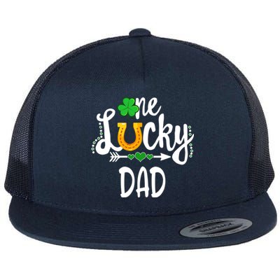 One Lucky Dad St Patricks Day Matching Father Cute Gift Flat Bill Trucker Hat