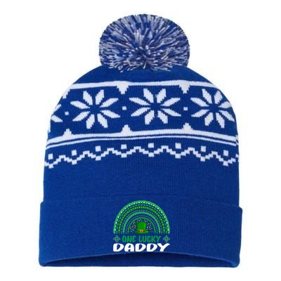 One Lucky Daddy Gift St Patrick's Day Funny For Daddy Gift USA-Made Snowflake Beanie