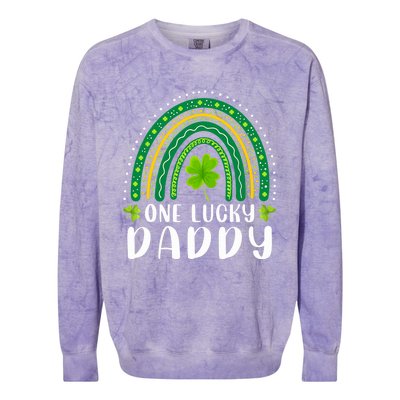 One Lucky Daddy Rainbow Saint Patrick's Day Dad Father Papa Colorblast Crewneck Sweatshirt