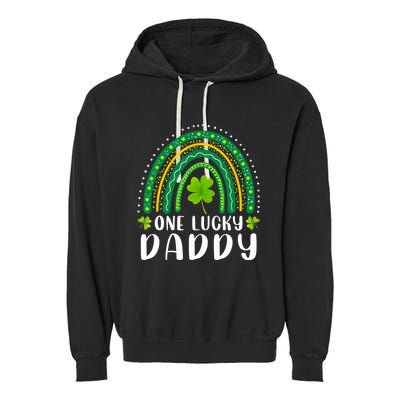 One Lucky Daddy Rainbow Saint Patrick's Day Dad Father Papa Garment-Dyed Fleece Hoodie