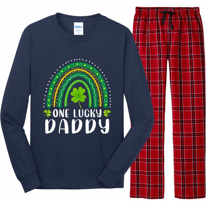 One Lucky Daddy Rainbow Saint Patrick's Day Dad Father Papa Long Sleeve Pajama Set