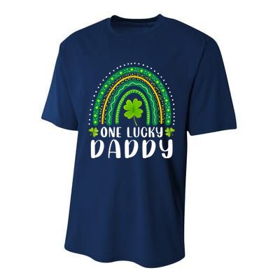 One Lucky Daddy Rainbow Saint Patrick's Day Dad Father Papa Performance Sprint T-Shirt