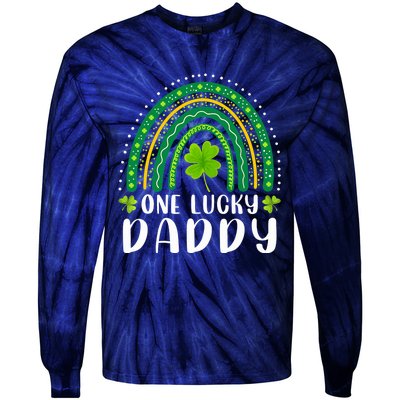 One Lucky Daddy Rainbow Saint Patrick's Day Dad Father Papa Tie-Dye Long Sleeve Shirt