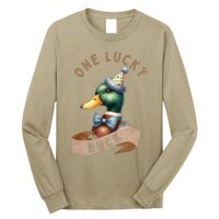 One Lucky Duck 1st Birthday 1 Years Old Poultry Mallard Duck Long Sleeve Shirt