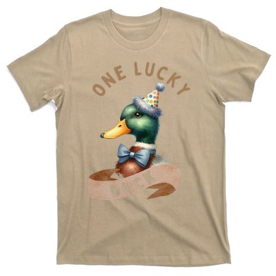 One Lucky Duck 1st Birthday 1 Years Old Poultry Mallard Duck T-Shirt