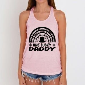 One Lucky Daddy Gift St Patrick's Day Funny For Daddy Gift Women's Knotted Racerback Tank