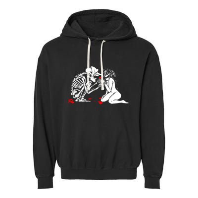Occult Lover Death Card Goth Satanist Gothic Garment-Dyed Fleece Hoodie