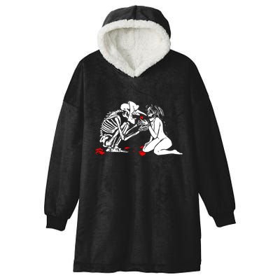Occult Lover Death Card Goth Satanist Gothic Hooded Wearable Blanket
