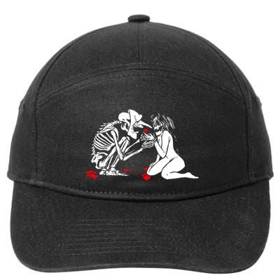 Occult Lover Death Card Goth Satanist Gothic 7-Panel Snapback Hat