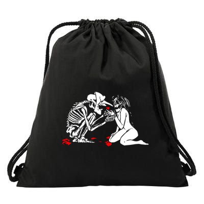 Occult Lover Death Card Goth Satanist Gothic Drawstring Bag