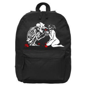 Occult Lover Death Card Goth Satanist Gothic 16 in Basic Backpack