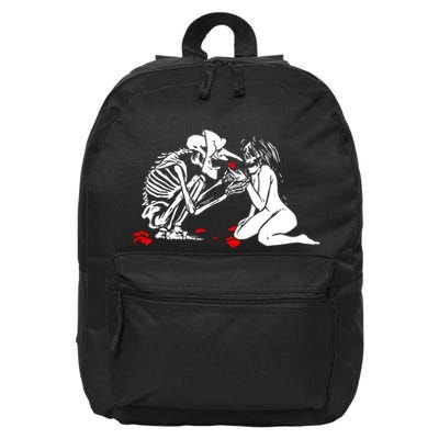 Occult Lover Death Card Goth Satanist Gothic 16 in Basic Backpack