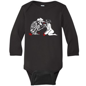 Occult Lover Death Card Goth Satanist Gothic Baby Long Sleeve Bodysuit