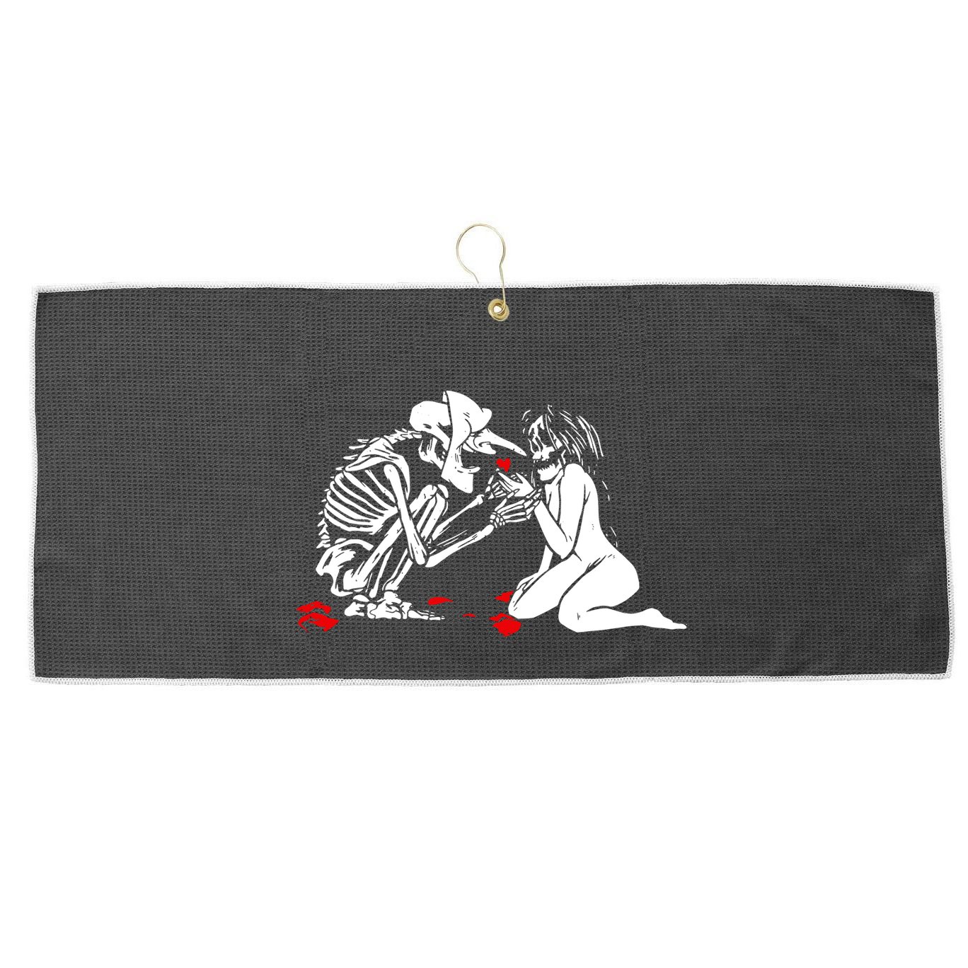 Occult Lover Death Card Goth Satanist Gothic Large Microfiber Waffle Golf Towel