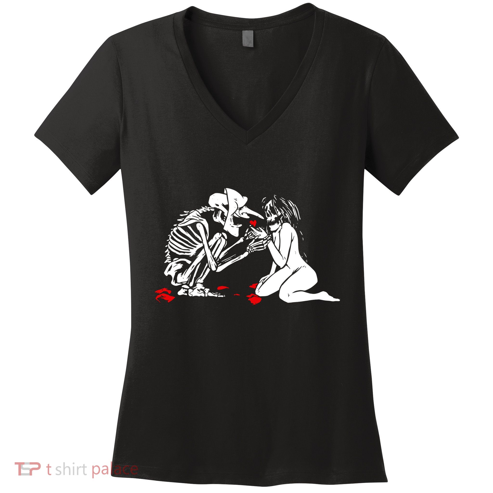 Occult Lover Death Card Goth Satanist Gothic Women's V-Neck T-Shirt
