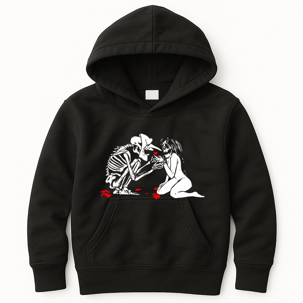 Occult Lover Death Card Goth Satanist Gothic Kids Hoodie