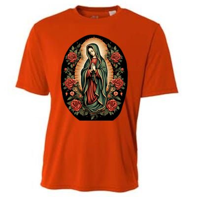 Our Lady De Guadalupe Sant Mary For Christians Catholics Cooling Performance Crew T-Shirt