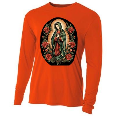 Our Lady De Guadalupe Sant Mary For Christians Catholics Cooling Performance Long Sleeve Crew