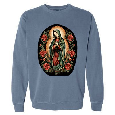 Our Lady De Guadalupe Sant Mary For Christians Catholics Garment-Dyed Sweatshirt