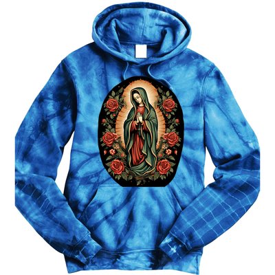 Our Lady De Guadalupe Sant Mary For Christians Catholics Tie Dye Hoodie