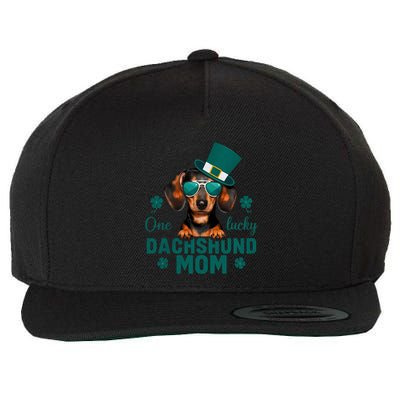 One Lucky Dachshund Mom Wiener Saint PatrickS Day Clover Gift Wool Snapback Cap