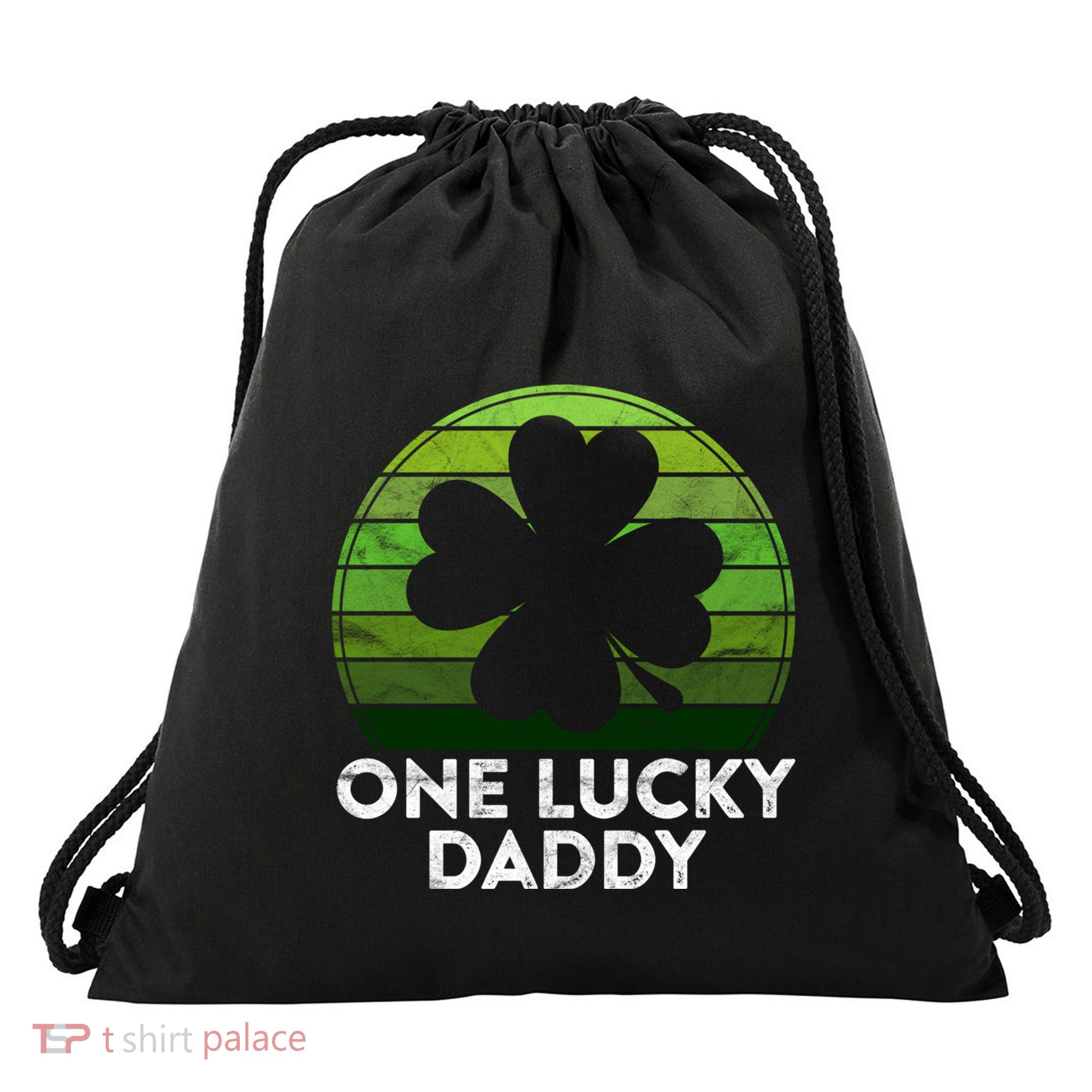 One Lucky Daddy Shamrock Sunset Irish St Patricks Day Great Gift Drawstring Bag