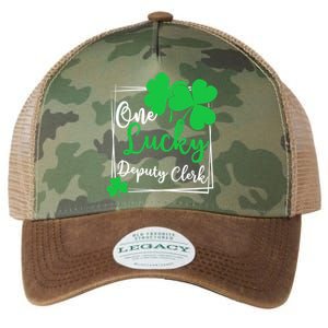 One Lucky Deputy Clerk St Patrick's Day Deputy Clerk Gift Funny Gift Legacy Tie Dye Trucker Hat