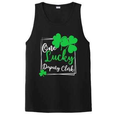 One Lucky Deputy Clerk St Patrick's Day Deputy Clerk Gift Funny Gift PosiCharge Competitor Tank