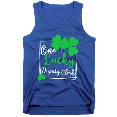 One Lucky Deputy Clerk St Patrick's Day Deputy Clerk Gift Funny Gift Tank Top