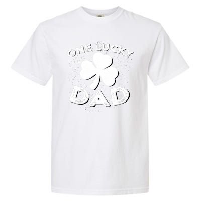 One Lucky Dad Irish Shamrock St Patrick Day Matching Outfit Garment-Dyed Heavyweight T-Shirt