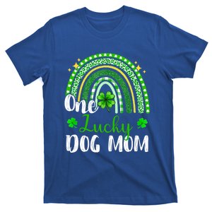 One Lucky Dog Mom Leopard Print Rainbow St Patrick’s Day Gift T-Shirt