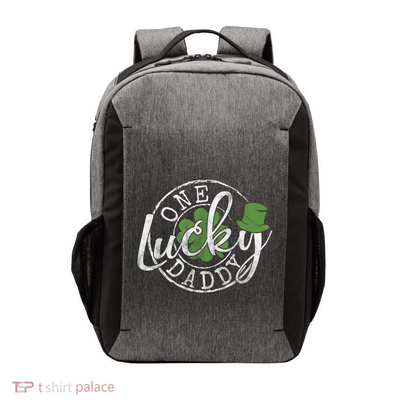 One Lucky Daddy Funny Father Irish Clovers St PatrickS Day Vector Backpack