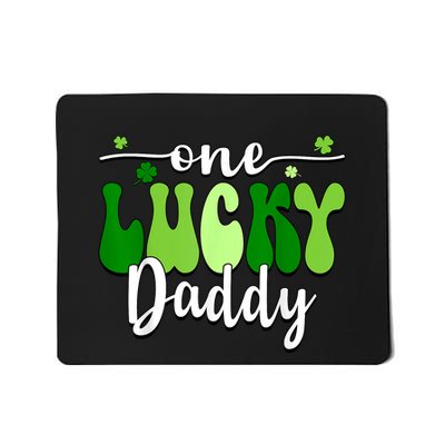 One Lucky Daddy Groovy Retro Daddy St PatrickS Day Mousepad