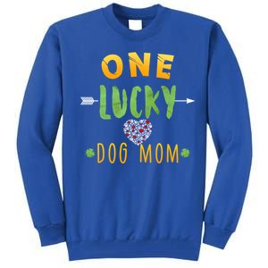 One Lucky Dog Mom Cute Gift St Patrick Day Cute Dog Mom Gift Tall Sweatshirt