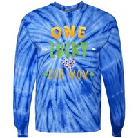 One Lucky Dog Mom Cute Gift St Patrick Day Cute Dog Mom Gift Tie-Dye Long Sleeve Shirt