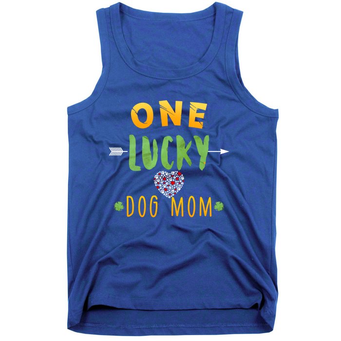 One Lucky Dog Mom Cute Gift St Patrick Day Cute Dog Mom Gift Tank Top