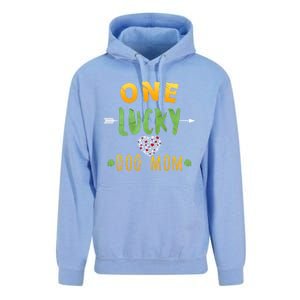 One Lucky Dog Mom Cute Gift St Patrick Day Cute Dog Mom Gift Unisex Surf Hoodie