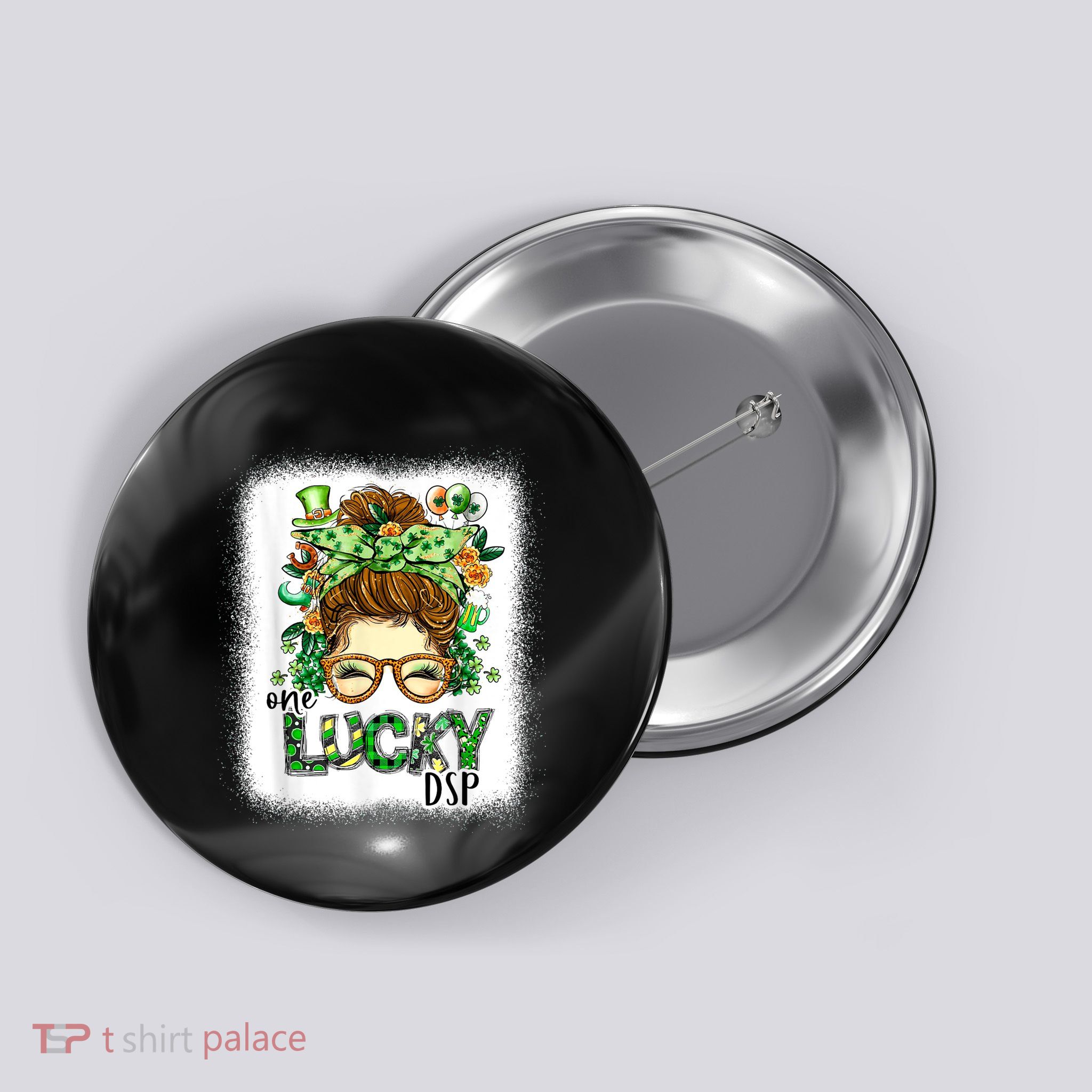 One Lucky Dsp Bleached St Patricks Day Button